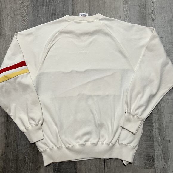VTG Norsport Nautical Flag White Sailing Sweatshirt 90s Cotton Pockets Boating - Picture 2 of 5